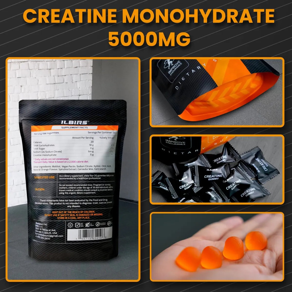 ILBIRS® CREATINE MONOHYDRATE GUMMIES
